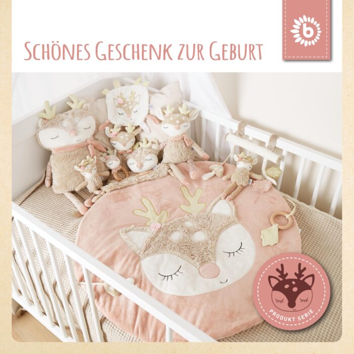 Bieco Kuscheltier Reh Ella mit Rassel | Baby Kuscheltier ab 0 Monate Stofftier  2.Plüschtier Reh rentier – Bild 3